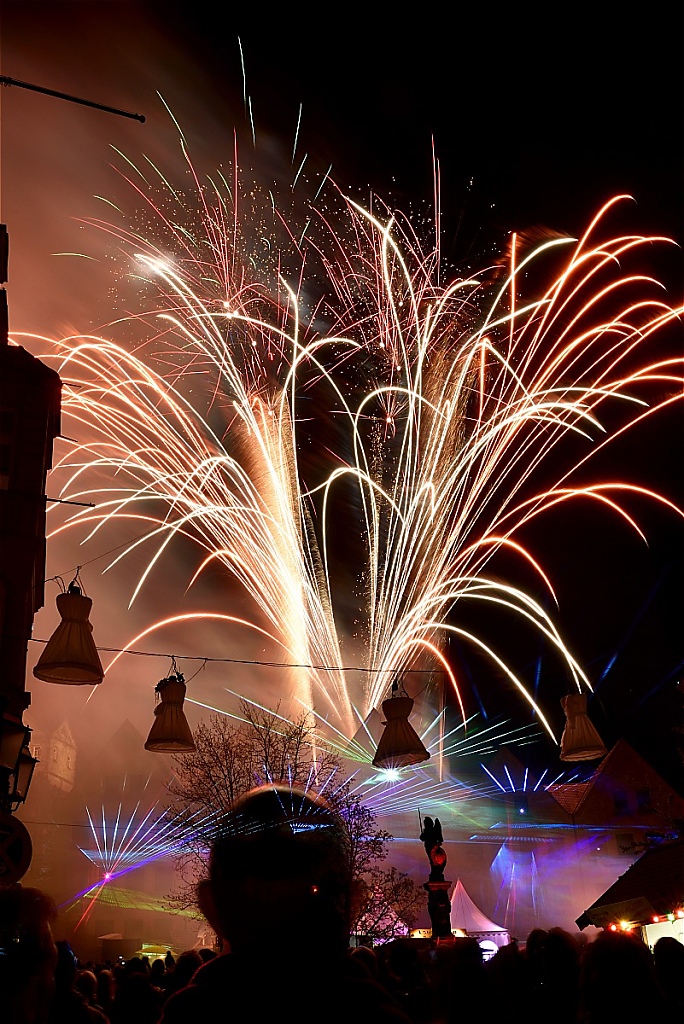 Kronach Marktplatz Feuerwerk