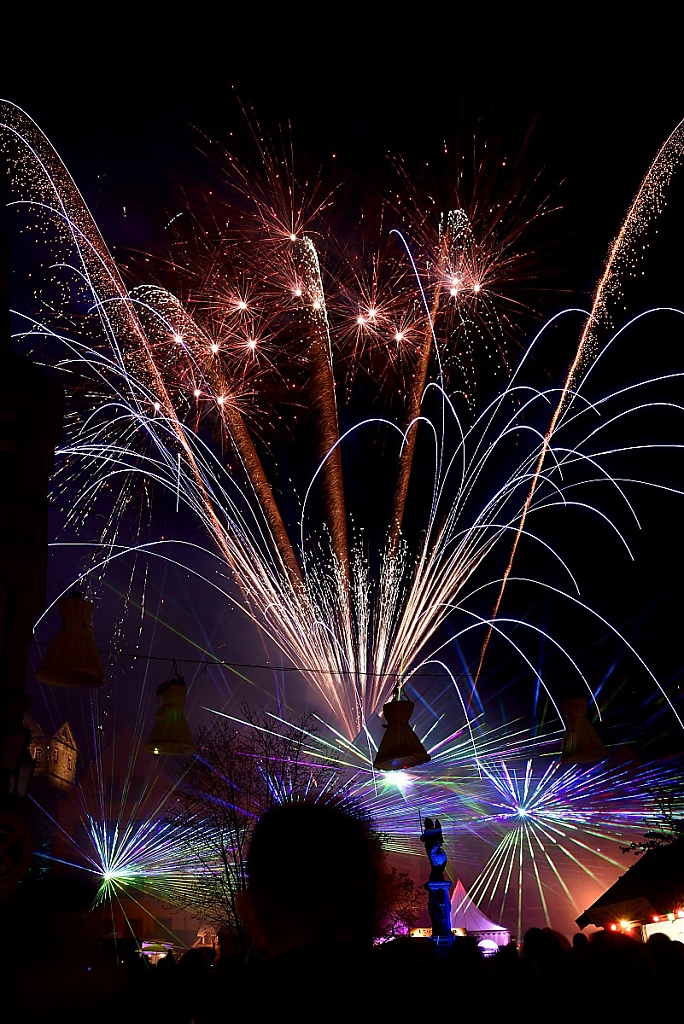 Kronach Marktplatz Feuerwerk