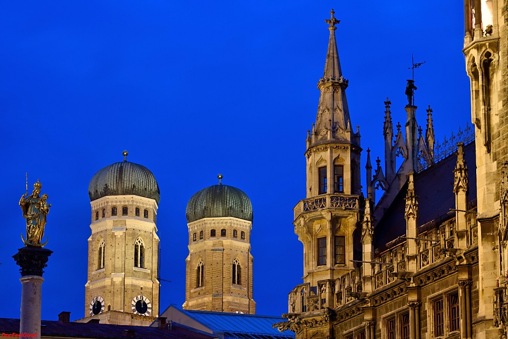 München Mariensäule Frauenkirche Neues Rathaus