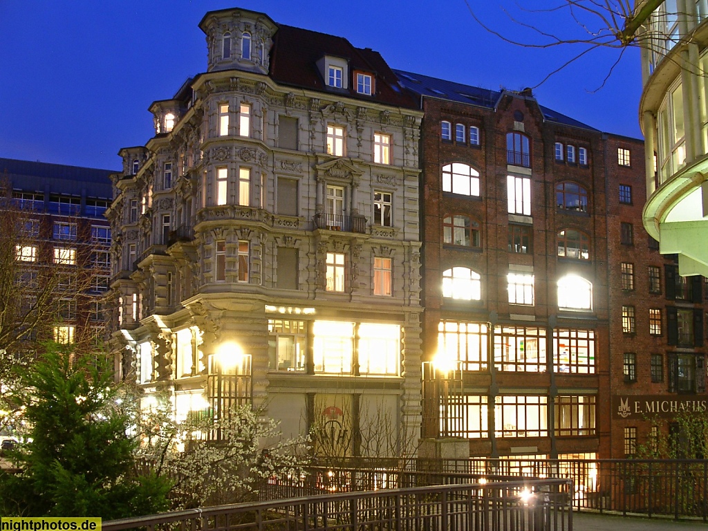 Hamburg Michaelisbrücke mit Neidlingerhaus Neorenaissancestil