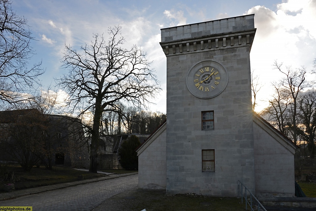 Rüdersdorf Kalkstein-Tagebau Magazingebäude von 1666mit Uhrenturm von 1819