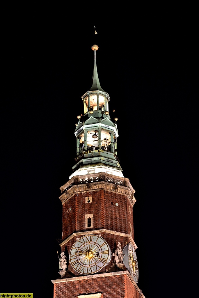 Wrocław Breslau Rathausturm am Großen Markt Rynek