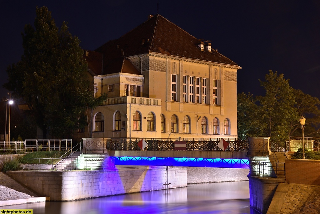 Wrocław Breslau Oderinsel Tamka mit Brücke "Most Swietego Macieja