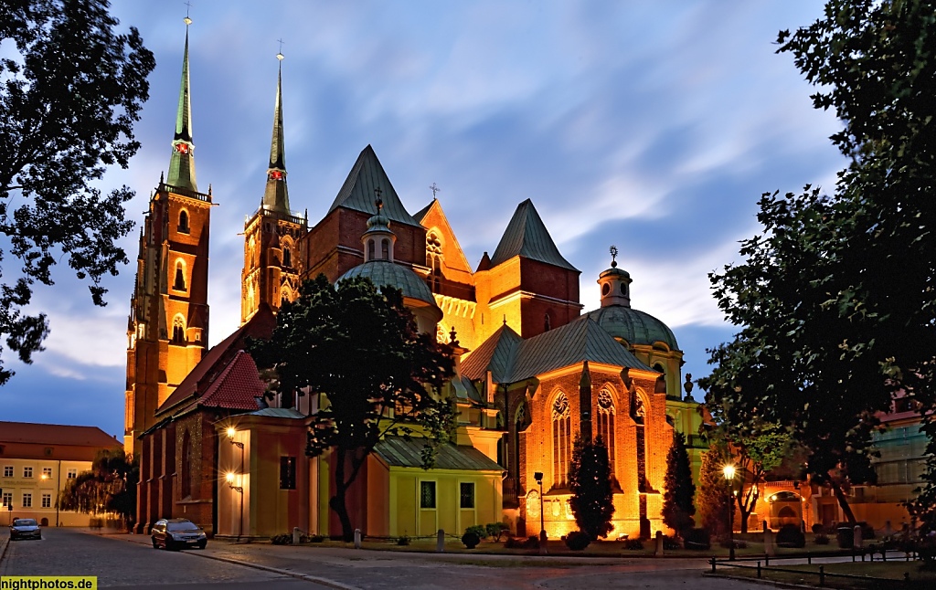 Wrocław Breslau Kathedrale St Johannes der Täufer auf der Dominsel erbaut 1244-1341