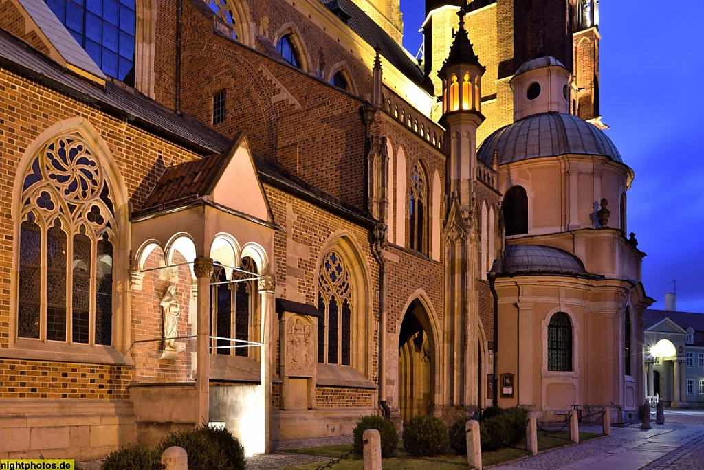 Wrocław Breslau Kathedrale St Johannes der Täufer auf der Dominsel erbaut 1244-1341