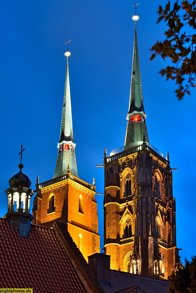 Wrocław Breslau Breslauer Dom hinter der St Ägidius Kirche