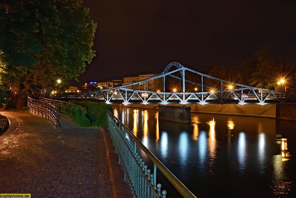 Wrocław Breslau Dombrücke Most Tumski über die Oder erbaut 1888-1892 in Skelettbauweise