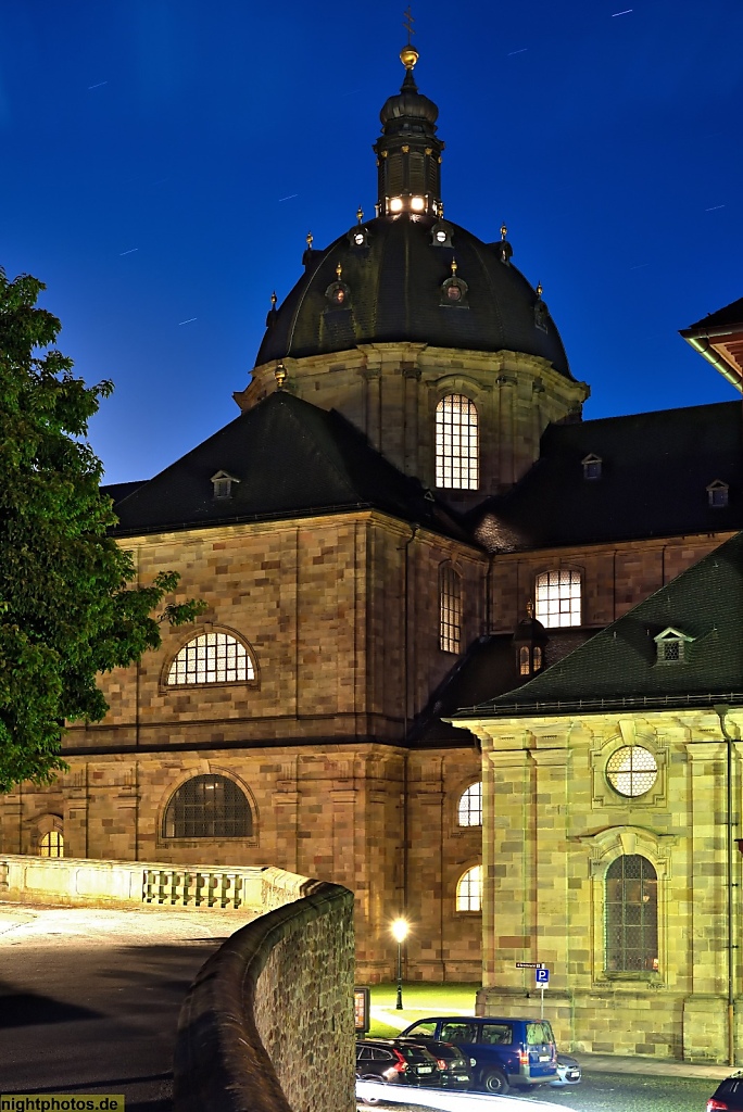 Fulda Dom Sankt Salvator erbaut 1704-1712 Blick vom Michaelsberg