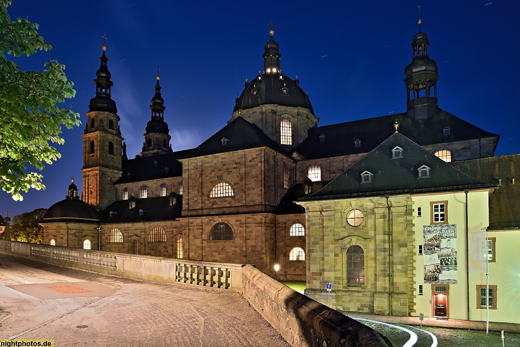 Fulda Dom Sankt Salvator erbaut 1704-1712 Blick vom Michaelsberg