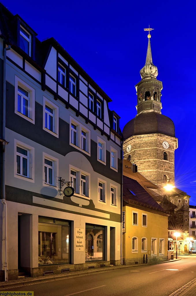 Bad Schandau Bergmannstrasse mit St Johannis Kirche