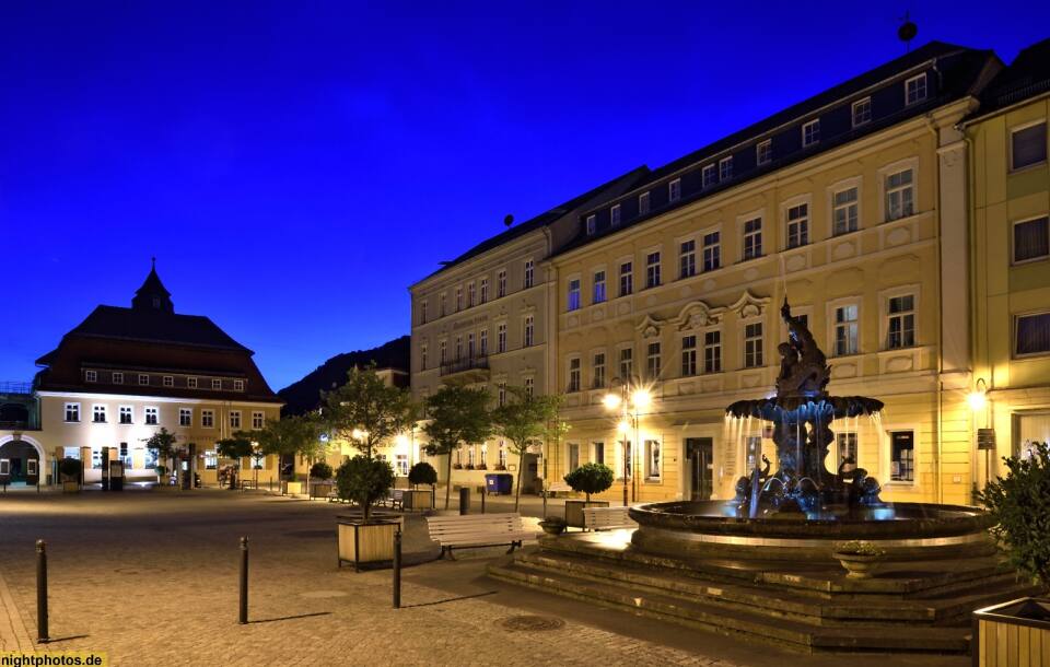 Bad Schandau Marktplatz Mit Haus Des Gastes Und Sendigbrunnen