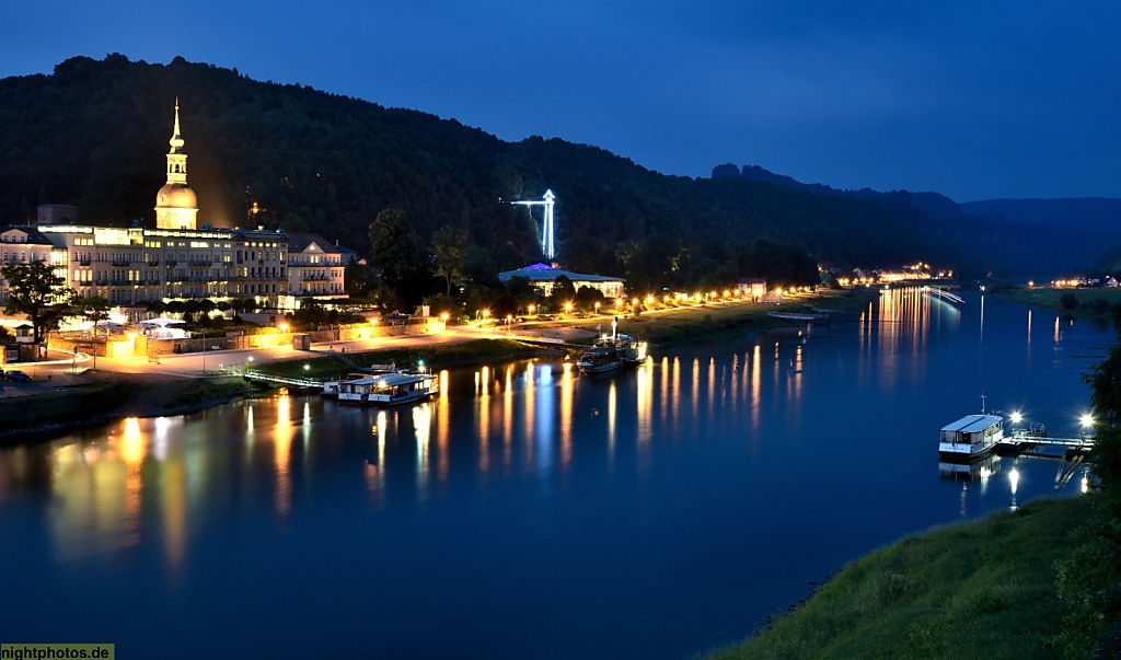 Bad Schandau Skyline an der Elbe bis OT Postelwitz