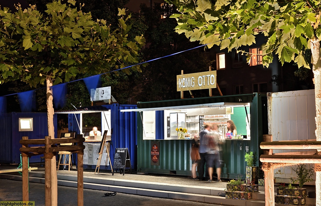 Berlin Neukölln Kindl. Biergarten 'Babettes Garten'. Am Sudhaus 3