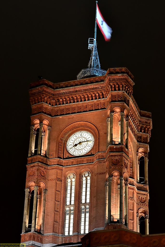 Berlin Mitte Rotes Rathaus erbaut 1861-1869 von Baumeister Hermann Friedrich Waesemann