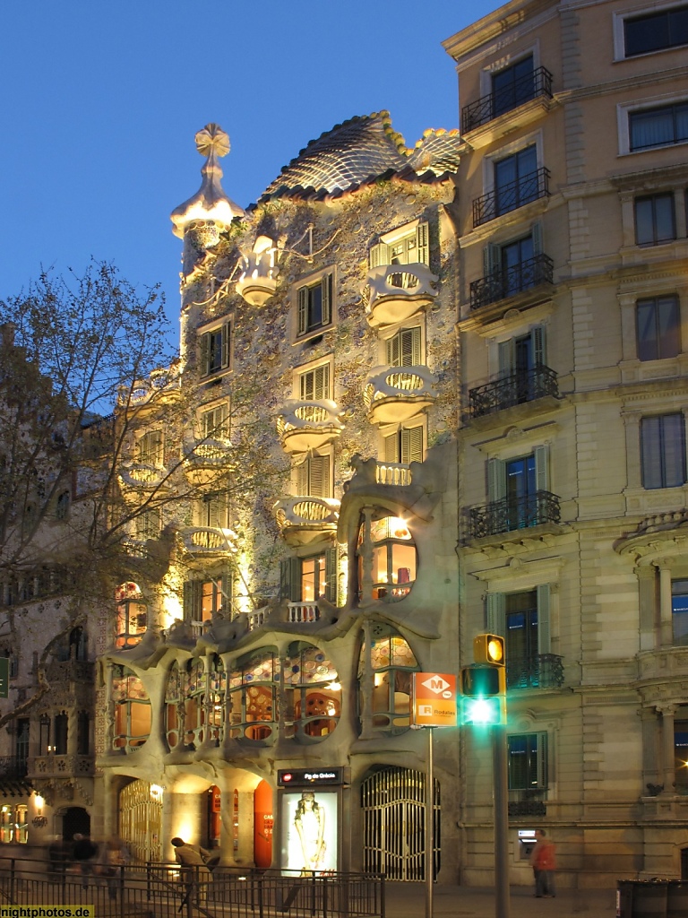 Barcelona Casa Batllo am Passeig de Gracia erbaut von Antoni Gaudi 1904-1906