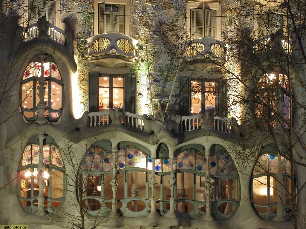 Barcelona Casa Batllo am Passeig de Gracia erbaut von Antoni Gaudi 1904-1906