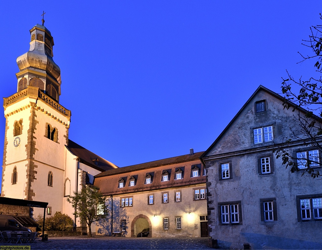 Fulda Johannesberg Kirche St Johannes der Täufer erbaut 811 Neuaufbau 1522 Anbau barocke Sakristei 1744