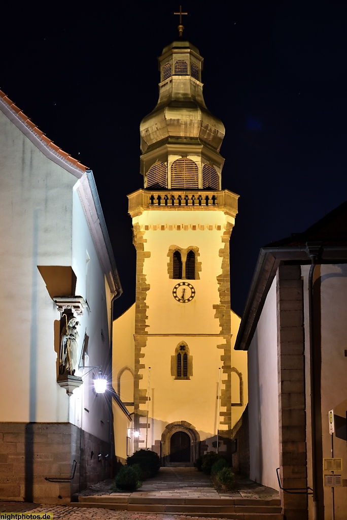 Fulda Johannesberg Kirche St Johannes der Täufer erbaut 811 Neuaufbau 1522 Anbau barocke Sakristei 1744