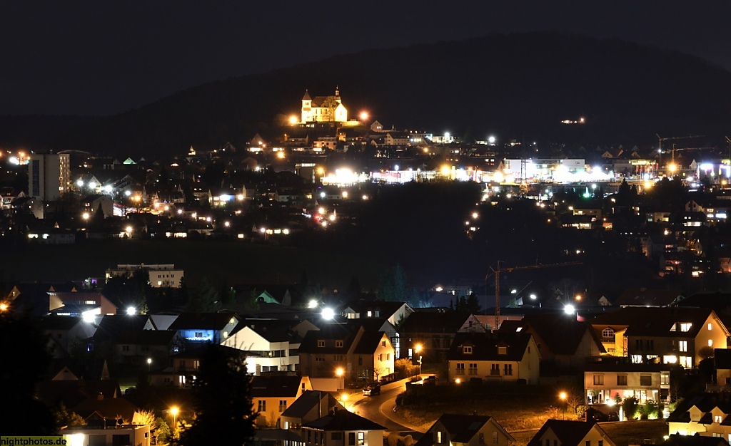 Fulda Skyline mit Petersberg und Kirche St Peter aufgenommen vom Florenberg