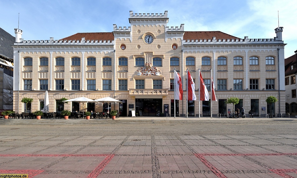 Zwickau Rathaus erbaut ab 1403. Umbau mit neogotischer Fassade 1866-1867 durch Architekt Carl August Schramm