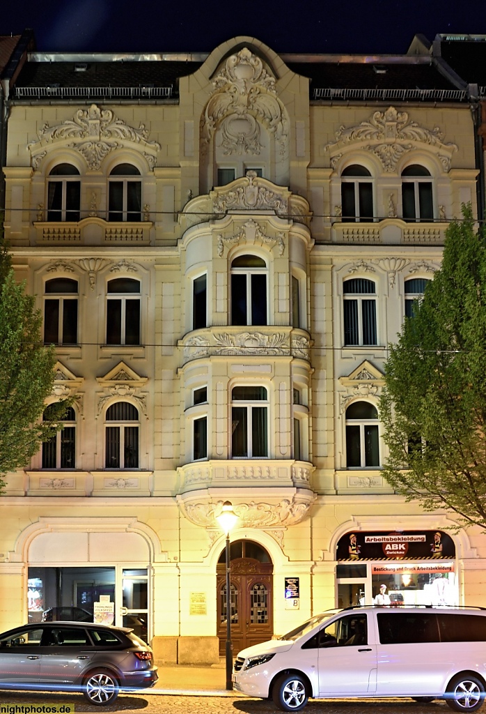 Zwickau Mietshaus errichtet 1898 als neobarocker Putzbau in der Bahnhofstrasse 6