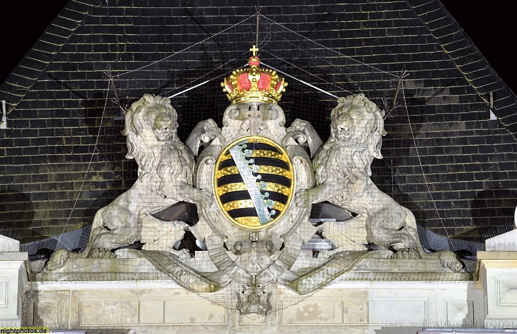 Zwickau Amtsgericht und Landgericht erbaut 1876-1879 nach Plan von Landbaumeister Otto Wankel. Landeswappen Sachsen