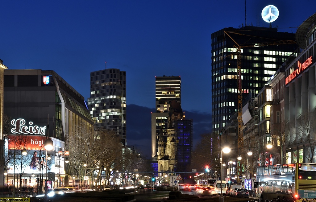 Berlin Schöneberg Tauentzien Skyline mit Upper West Tower Hotel Waldorf-Astoria Gedächtniskirche Europa-Center