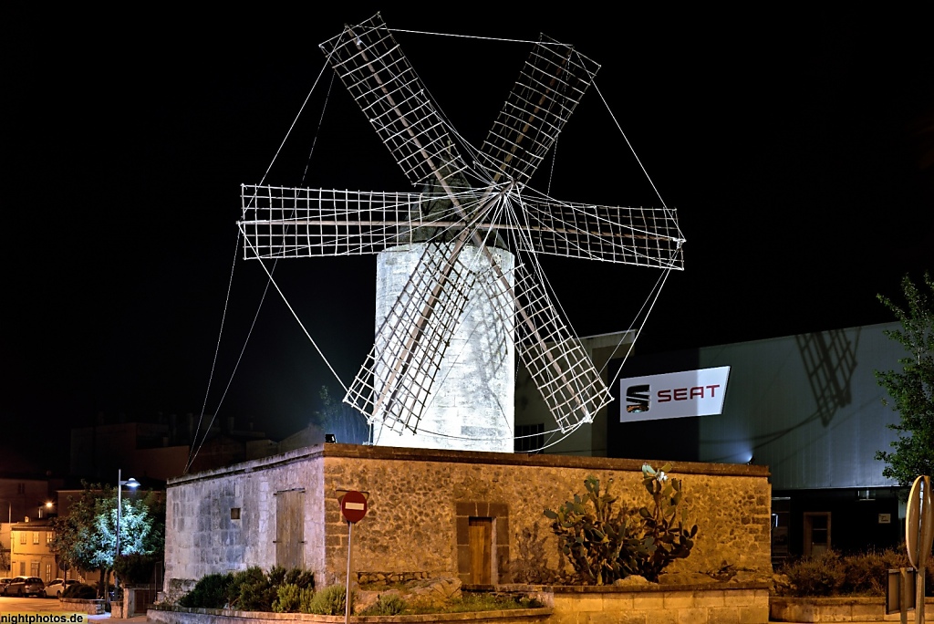 Mallorca Manacor Muehle 'Molí d’en Polit' erbaut im 19 Jahrhundert