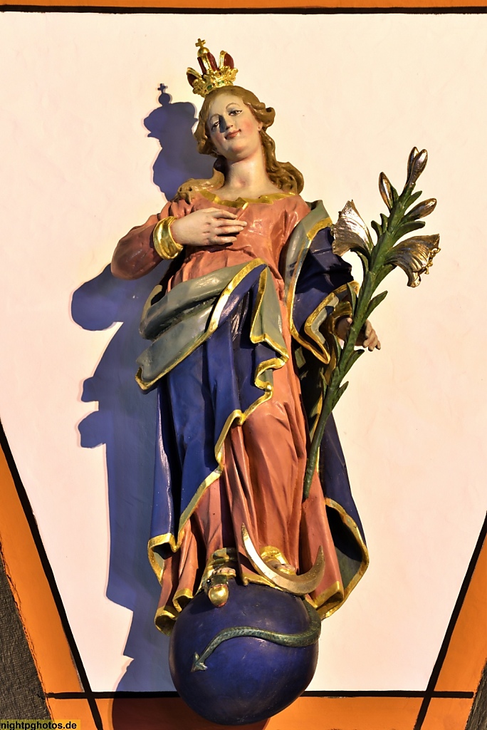 Fulda Madonnenfigur am Alten Rathaus erbaut 1531 genutzt bis 1782. Madonnenfigur