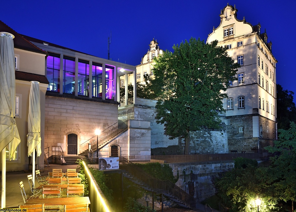 Pirna Schloss Sonnenstein Festung seit 1269 Schloss seit 1548. Heute Verwaltungssitz mit Landratsamt. Kopfbau Elbfluegel erbaut 1865-1866