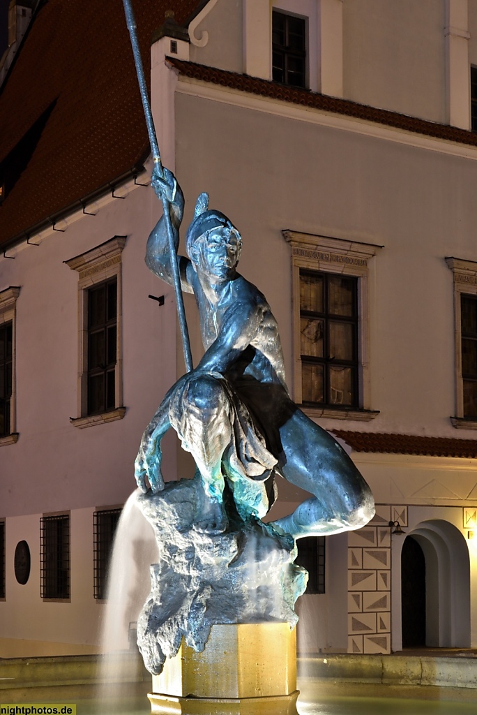 Poznan Alter Markt Stary Rynek Ostseite mit Mars-Brunnen
