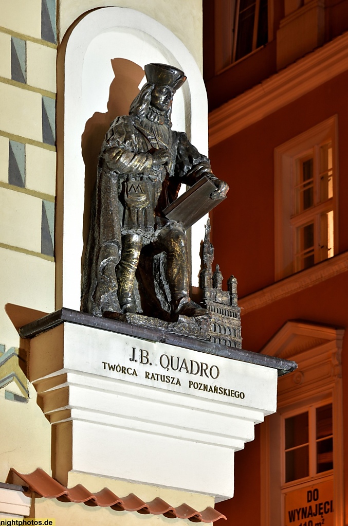 Poznan Alter Markt Stary Rynek 84 Skulptur zeigt Baumeister Giovanni Battista di Quadro