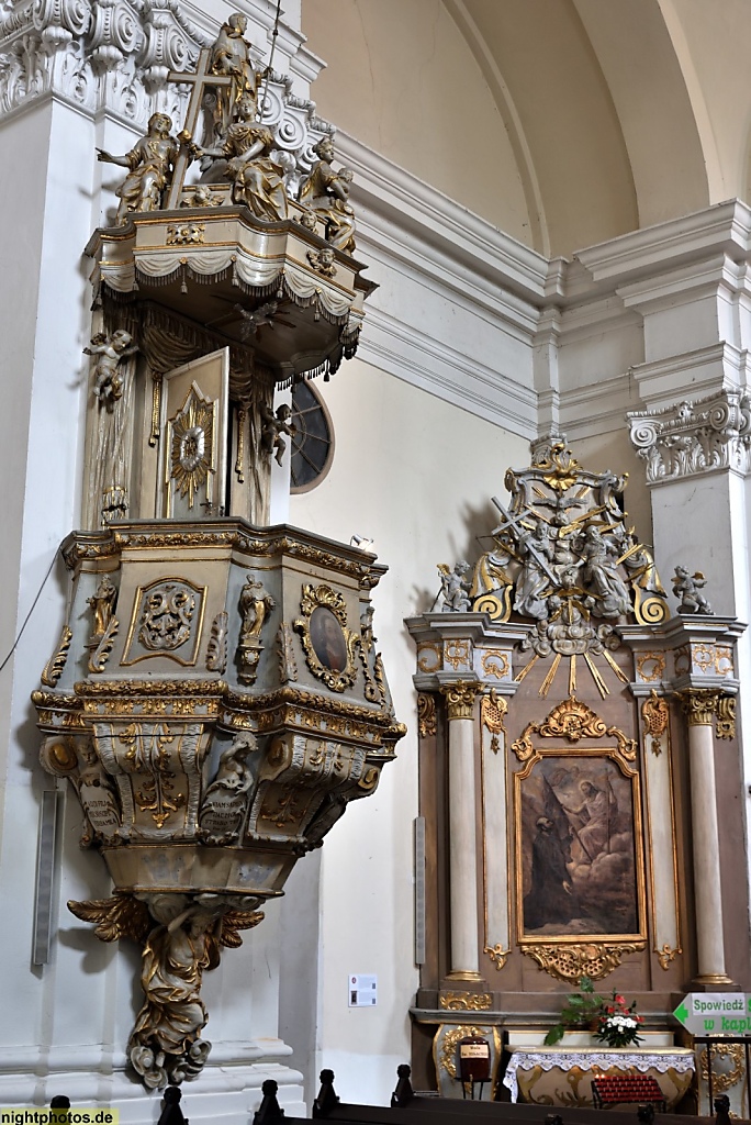 Poznan Altstadt Kirche des Heiligsten Herzens Jesu und die Mutter Gottes des Trostes in Poznan. Erbaut 1253