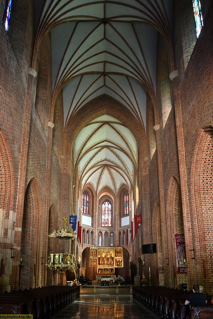 Poznan. Posener St-Peter-und-Paul-Kathedrale erbaut ab 14 Jahrhundert. Bazylika archykatedralna św Piotra i św Pawła w Poznaniu. Katedra Poznańska