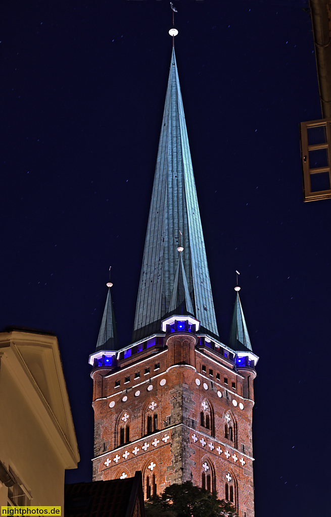 Lübeck Turm der St-Petri-Kirche. Ansicht aus der Kleinen Petersgrube