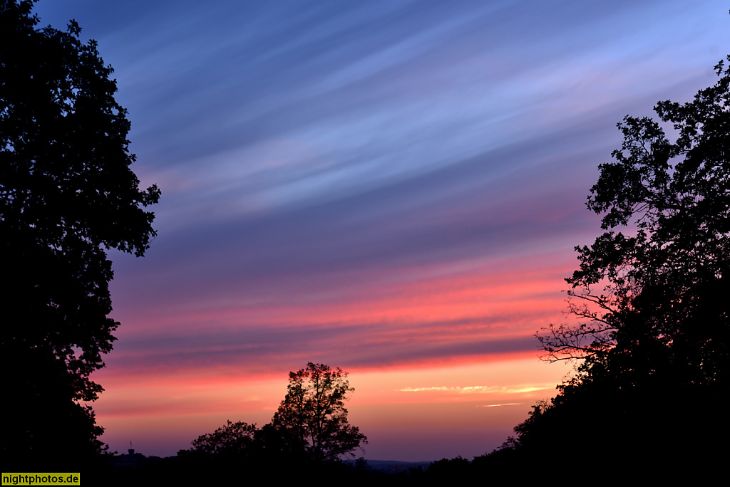 Berlin Wannsee Blick vom Böttcherberg nach Westen nach Sonnenuntergang