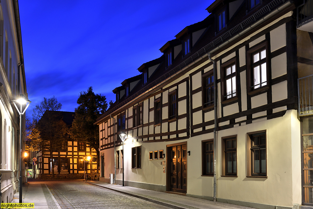 Bernau Fachwerkbauten in der Altstadt. Louis-Braille-Strasse Ecke Brauerstrasse