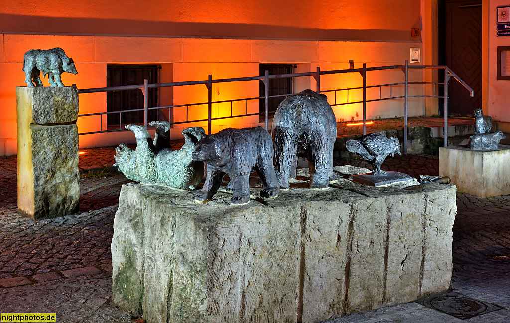 Bernau Stadtbrunnen von Bildhauer Joerg Engelhardt. Eingeweiht Juni 2015 neben dem Rathaus