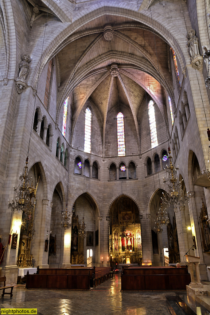 Mallorca Manacor Kirche Nostra Senyora dels Dolors erbaut Ende 19 Jhdt von Baumeister Rector Rubi. Querschiff Südseite