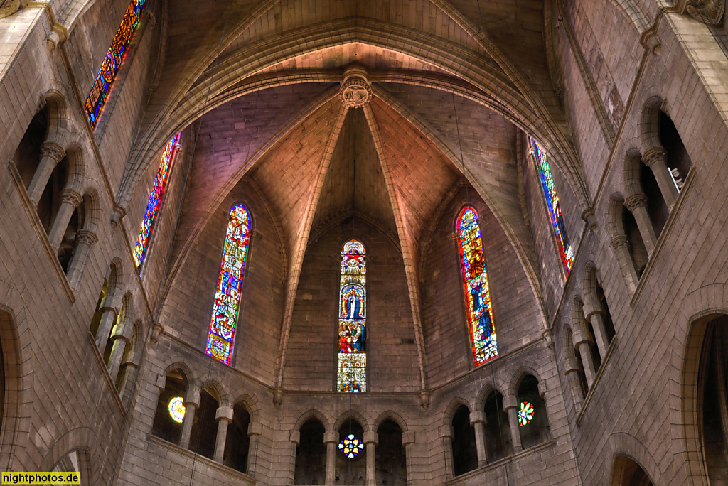 Mallorca Manacor Kirche Nostra Senyora dels Dolors erbaut Ende 19 Jhdt von Baumeister Rector Rubi. Querschiff Südseite