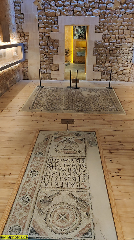 Mallorca Manacor. Museo d'Historia de Manacor an der Carretera de Son Fortesa. Erbaut im 14 Jahrhundert als Torre dels Enagistes. Römisches Bodenmosaik