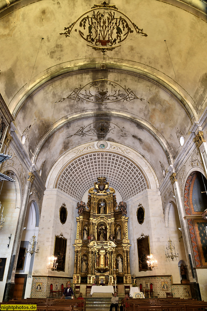 Mallorca Manacor Domikaner Klosterkirche Sant Vicenc de Ferrer erbaut 1597-1617 Hauptschiff Altar
