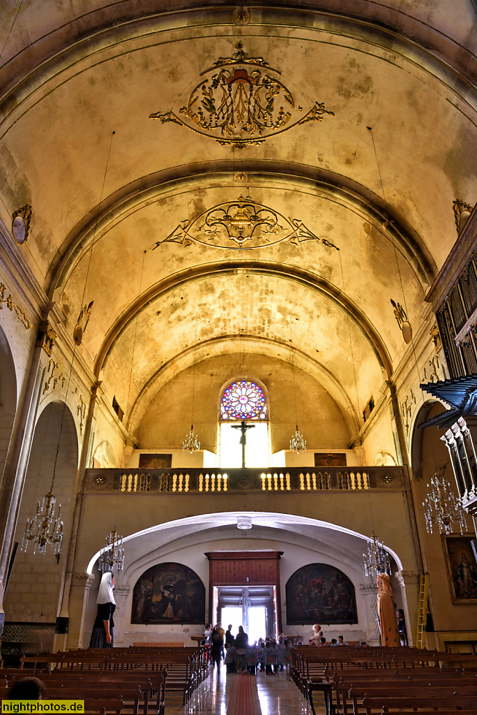 Mallorca Manacor Domikaner Klosterkirche Sant Vicenc de Ferrer erbaut 1597-1617 Hauptschiff Empore
