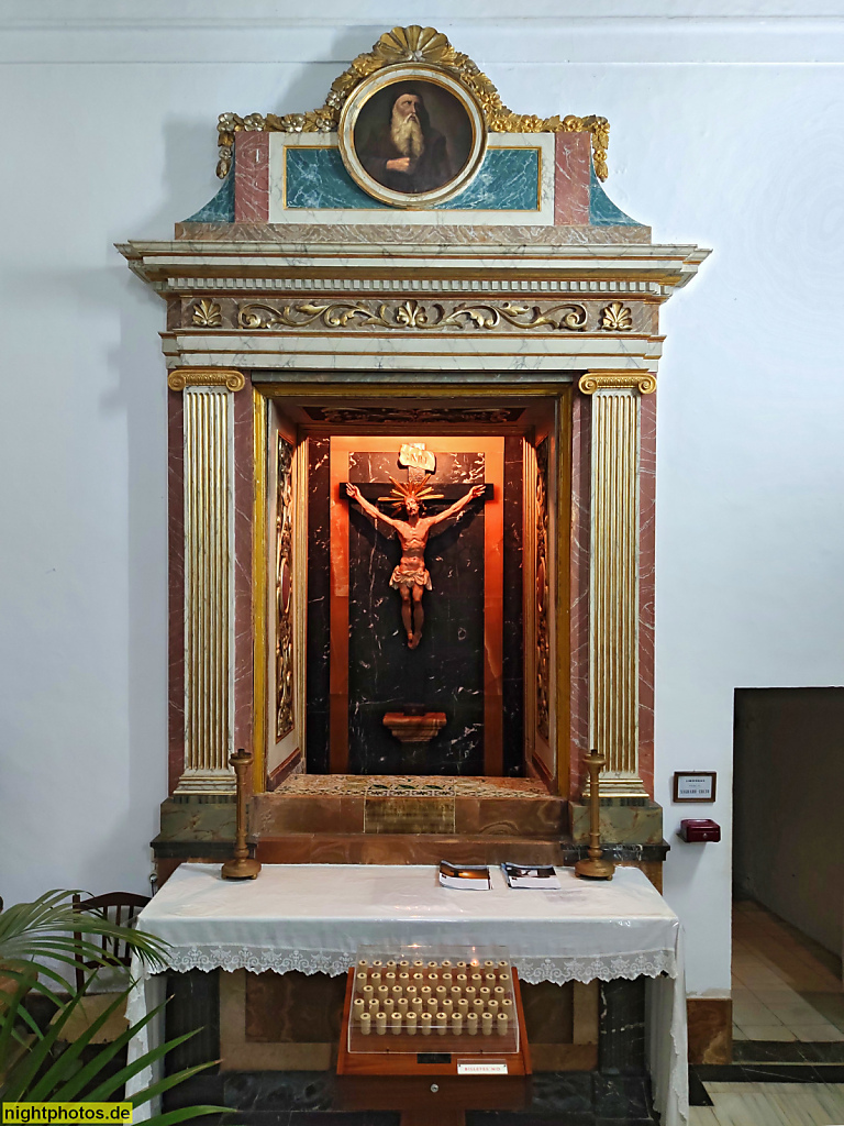 allorca Arta. Ermita de Betlem Kirche erbaut von Joan Rosselló. Seitenaltar mit Jesus am Kreuz