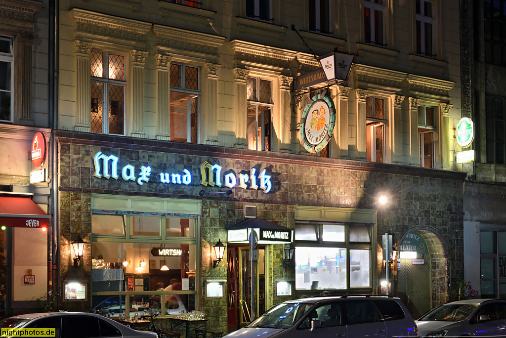 Berlin Kreuzberg Mietshaus Oranienstrasse 162 erbaut 1863 von Richard Rahmer. Lokal 'Max und Moritz'