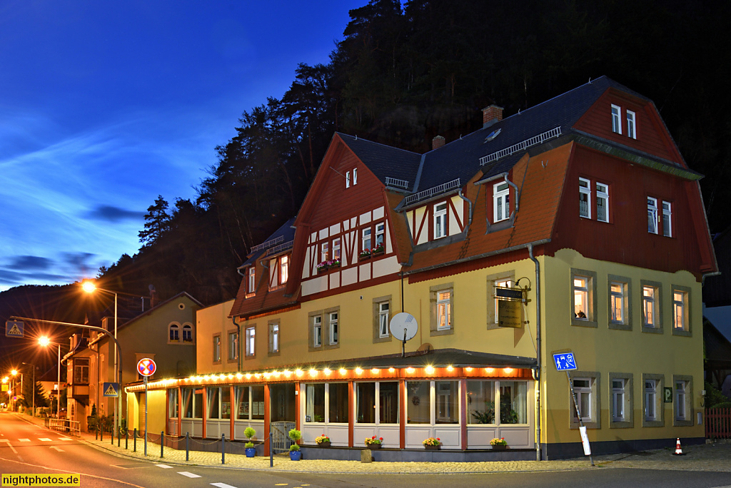 Bad Schandau Ortsteil Schmilka. Pension Grenzeck erbaut als Wohnhaus mit Gaststätte ca 1900-1910