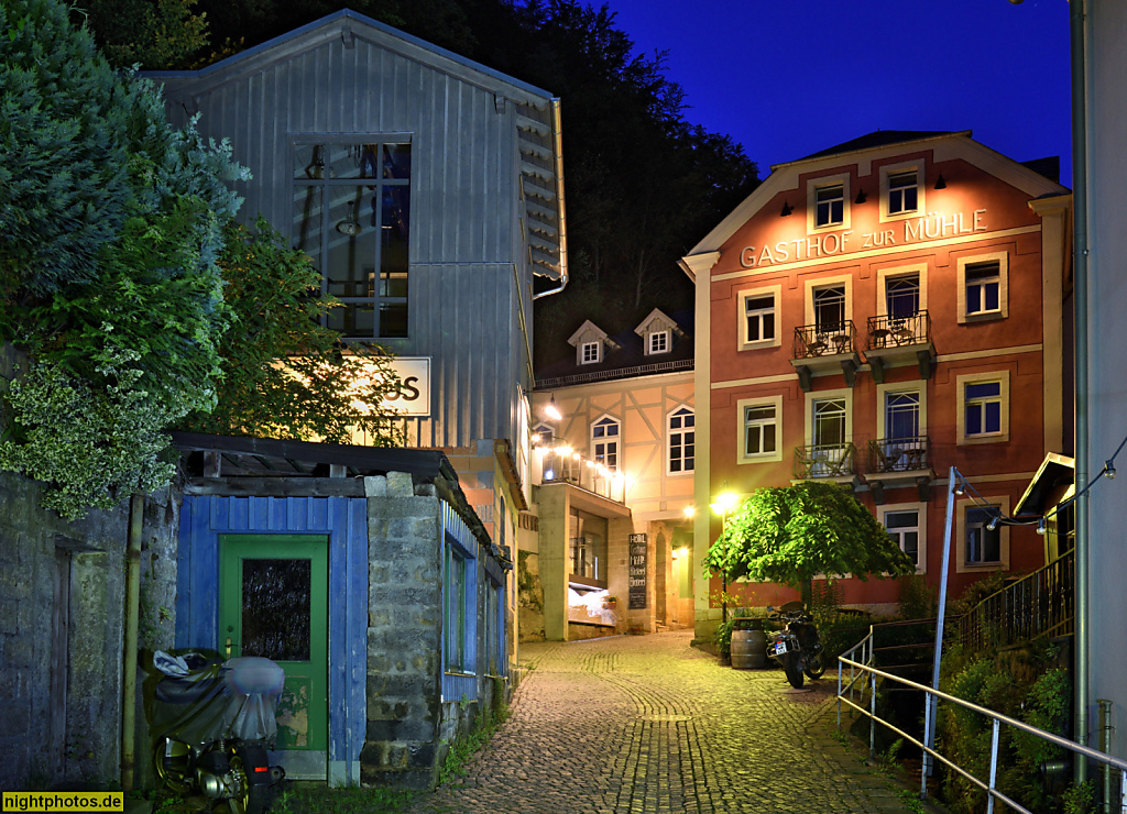 Bad Schandau Ortsteil Schmilka. Gasthof zur Mühle erbaut als Schmilksche Mühle 1665 von Andreas Arnold