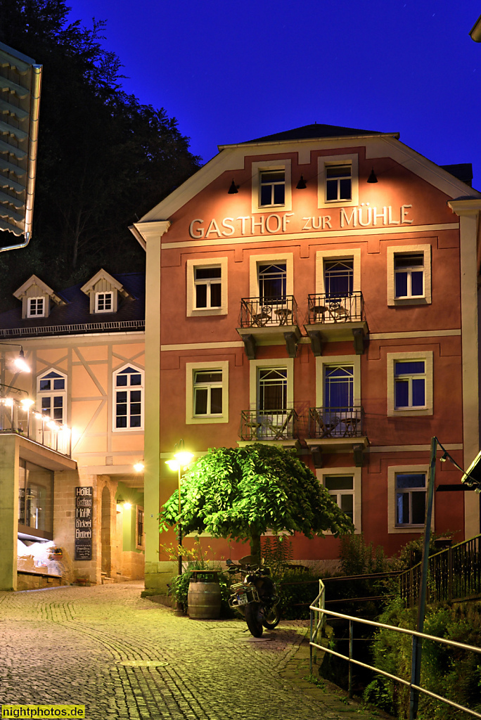 Bad Schandau Ortsteil Schmilka. Gasthof zur Mühle erbaut als Schmilksche Mühle 1665 von Andreas Arnold