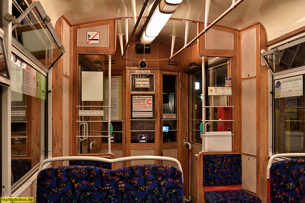 Woltersdorf im Land Brandenburg. Triebwagen der Woltersdorfer Strassenbahn Linie 87