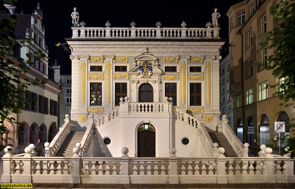 Leipzig Alte Handelsbörse erbaut 1678-1687 im Barockstil von Baumeister Johann Georg Starcke am Naschmarkt